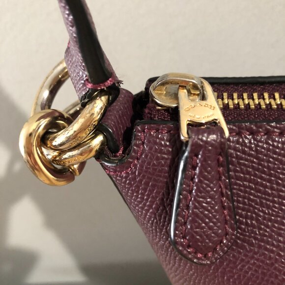 Coach Lewis 80058 Raspberry Crossgrain Leather Shoulder Crossbody Bag - Picture 11 of 16